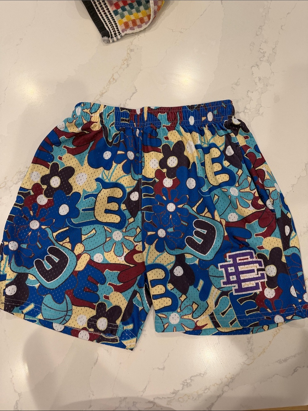 Eric Emanuel Multicolor Blue Floral mesh shorts